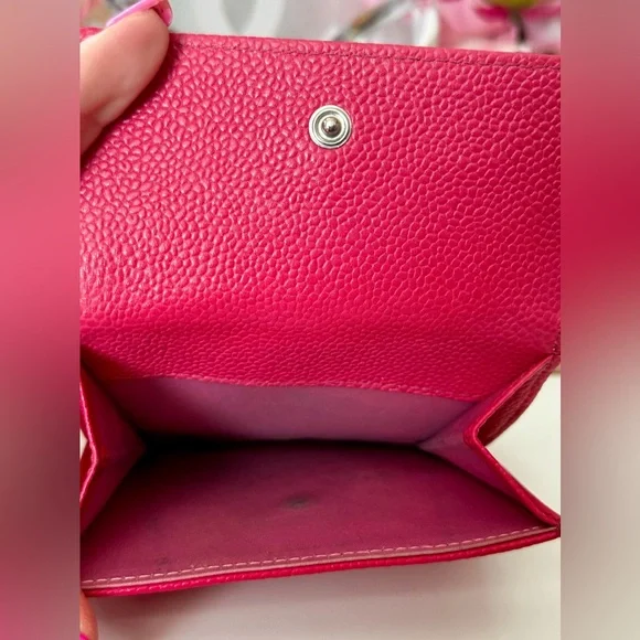Hot Pink Chanel Caviar Leather Bifold Wallet - Picture 9 of 9
